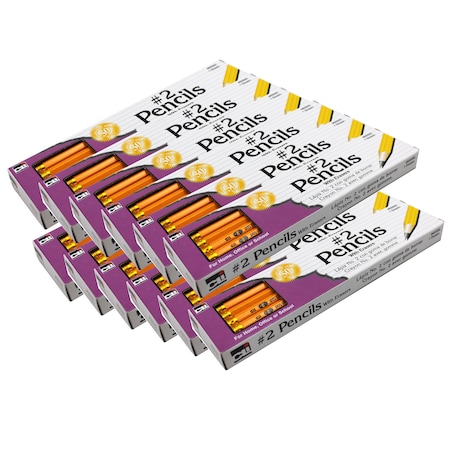 Charles Leonard No. 2 Pencil with Eraser, Unsharpened, PK144 65500